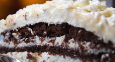 Gâteau au chocolat, caramel et mascarpone