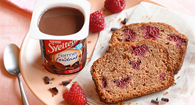 Cake framboises au Sveltesse chocolat 