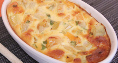Gratin d'artichauts aux abricots et verveine