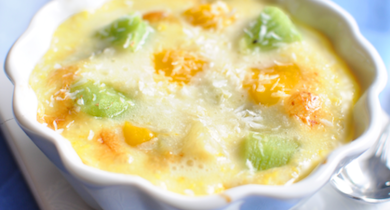Gratin de fruits exotiques à la noix de coco