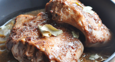 Lapin à la moutarde au cassis