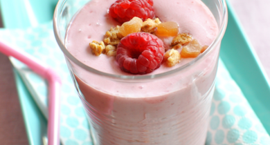 Lassi au miel et framboises 
