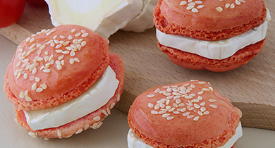 Macarons salés tomates et chèvre