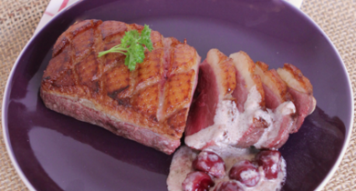 Magret de canard épicé aux cerises