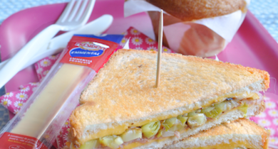 Menu Saveur : Croque jambon/poireaux, bâtonnet Emmental à Croquer, muffin