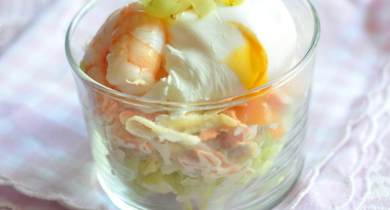 Méli-mélo de primeurs et crevettes