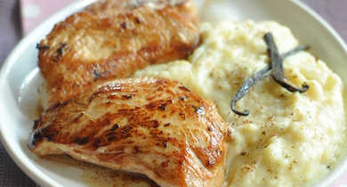 Mignon de veau à la vanille, purée à l'ancienne