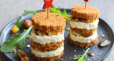 Millefeuille de chèvre au pain d'épices