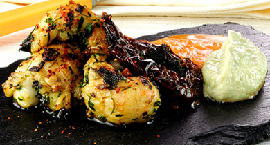 Langoustines rôties en fine mousseline d'avocat