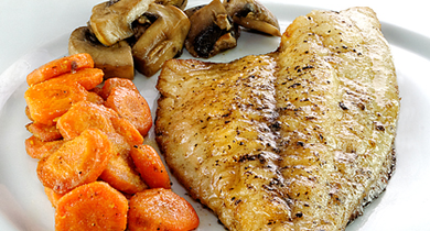 Meunière de dorade aux carottes confites et vinaigrette au beurre vanillé