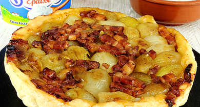 Tarte aux oignons et au lard