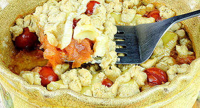 Crumble aux tomates et chèvre
