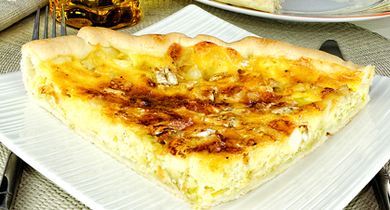 Tarte aux poireaux et chaource