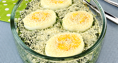 Épinards aux œufs en gratin