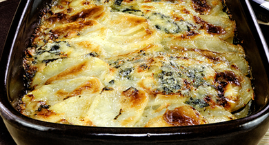 Gratin aux deux légumes et à la fourme d'Ambert