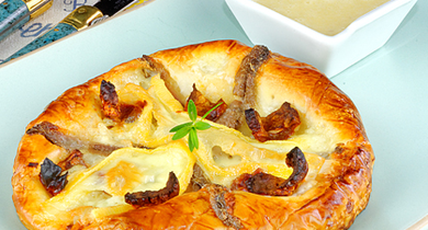 Tarte fine aux anchois et reblochon