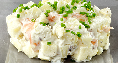 Saumon fumé aux deux pommes, Rondelé aux noix