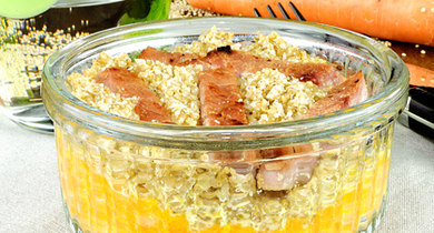 Gratin de purée de carottes au quinoa