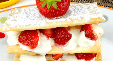 Mille-feuille fraises et crème fouettée
