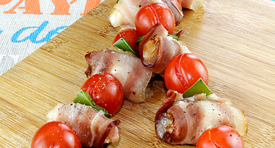 Brochettes de chèvre Président aux légumes
