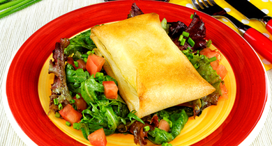 Brick de chèvre Président, sauce vierge au curry