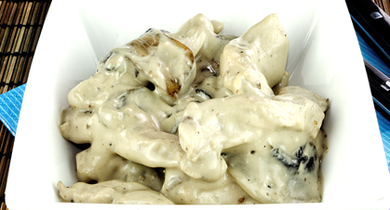 Émincé de volaille crémée au cidre