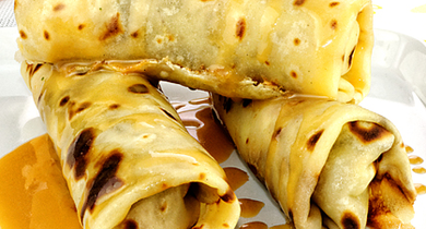 Cigares au citron vert, sauce caramel