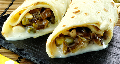 Crêpes gourmandes aux fruits secs et à la confiture de lait