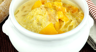 Soupe de potiron au lait