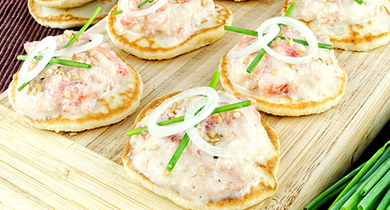 Blinis et sa garniture fraîcheur