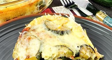 Gratin de pain de courgettes tomaté