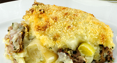 Hachis parmentier de canard au poireau