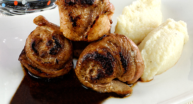 Aiguillettes de canard, purée de celeri