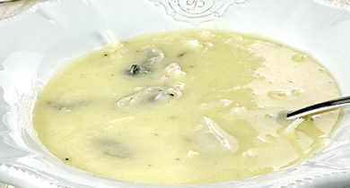 Bouillon crémeux aux huîtres