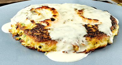 Crique de pommes de terre aux langoustines