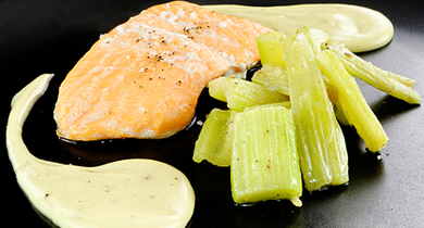 Dos de truite de mer rôtie au camembert