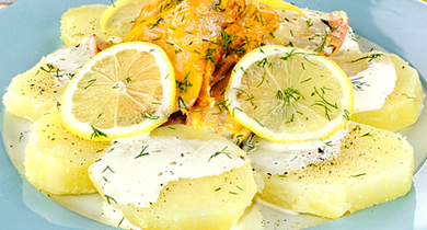 Haddock poché sauce crème