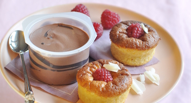 Moelleux chocolat blanc-framboise La Laitière 