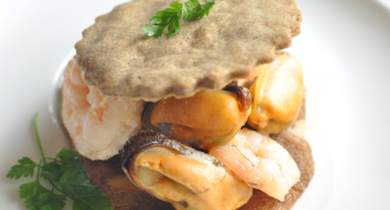 Croquant de moules et crevettes