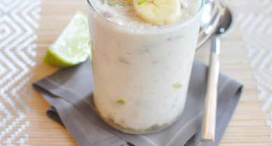 Mousse banane et citron vert au yaourt