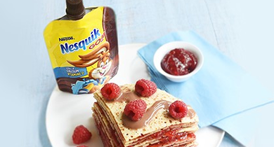 Nesquik Go et son gâteau de crêpes 
