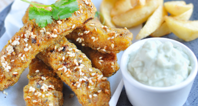 Nuggets de poulet et sauce au Roquefort 