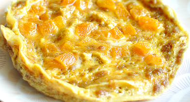 Omelette aux abricots secs et pain d'épices