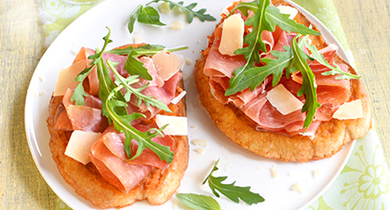 Pain perdu salé jambon tomate