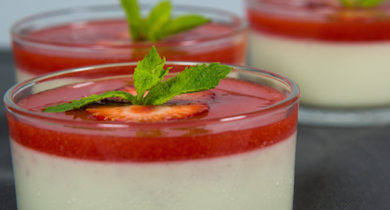 Panna cotta à la fraise