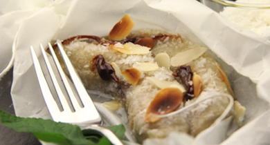 Papillote de banane à la noix de coco 