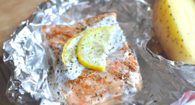 Papillotes de saumon au barbecue Bridélice 