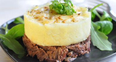 Parmentier de canard au céleri et Chaussée aux Moines