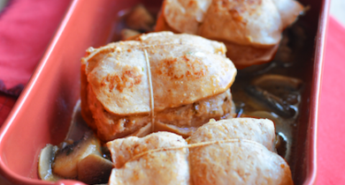 Paupiettes de veau à l'ail de printemps