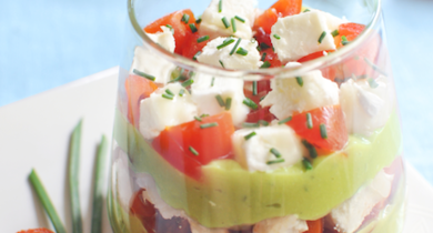 Petites verrines estivales avocat chèvre